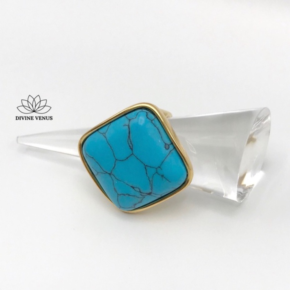 Turquoise Ring | Gold Plated Stainless Steel